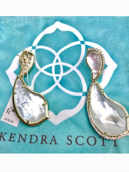 Kendra Scott Jewelry - New 14K Gold Mother-of-Pearl CZ Teddi XL Earrings